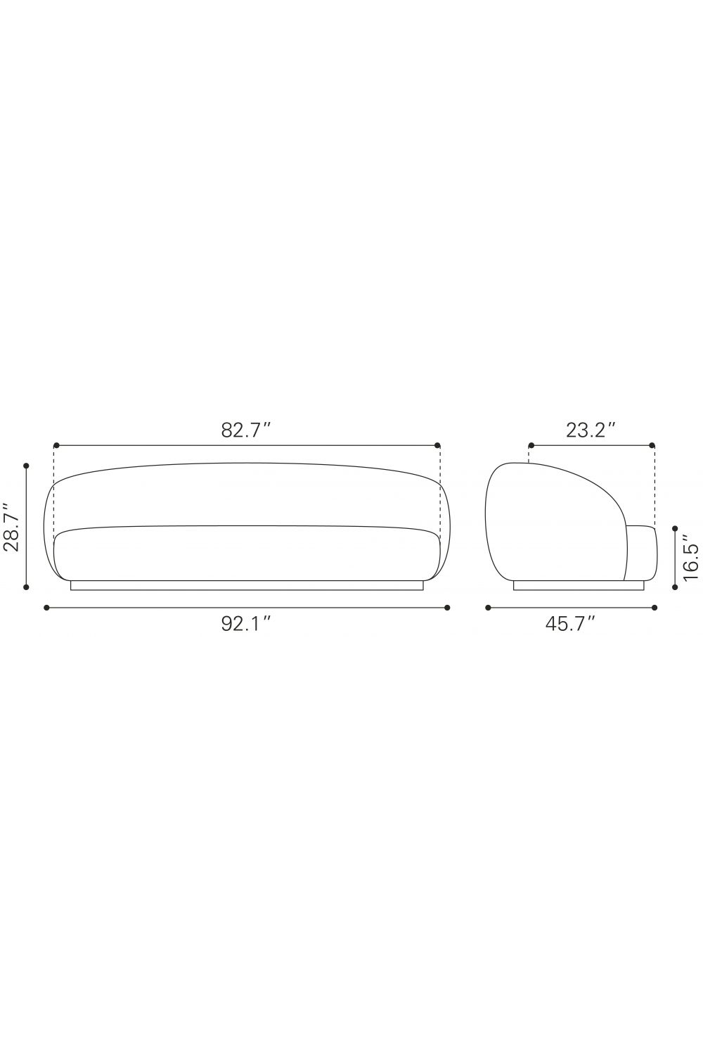   Cream Curved Sofa | Oroa.com