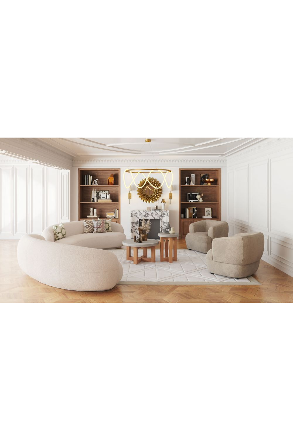   Cream Curved Sofa | Oroa.com