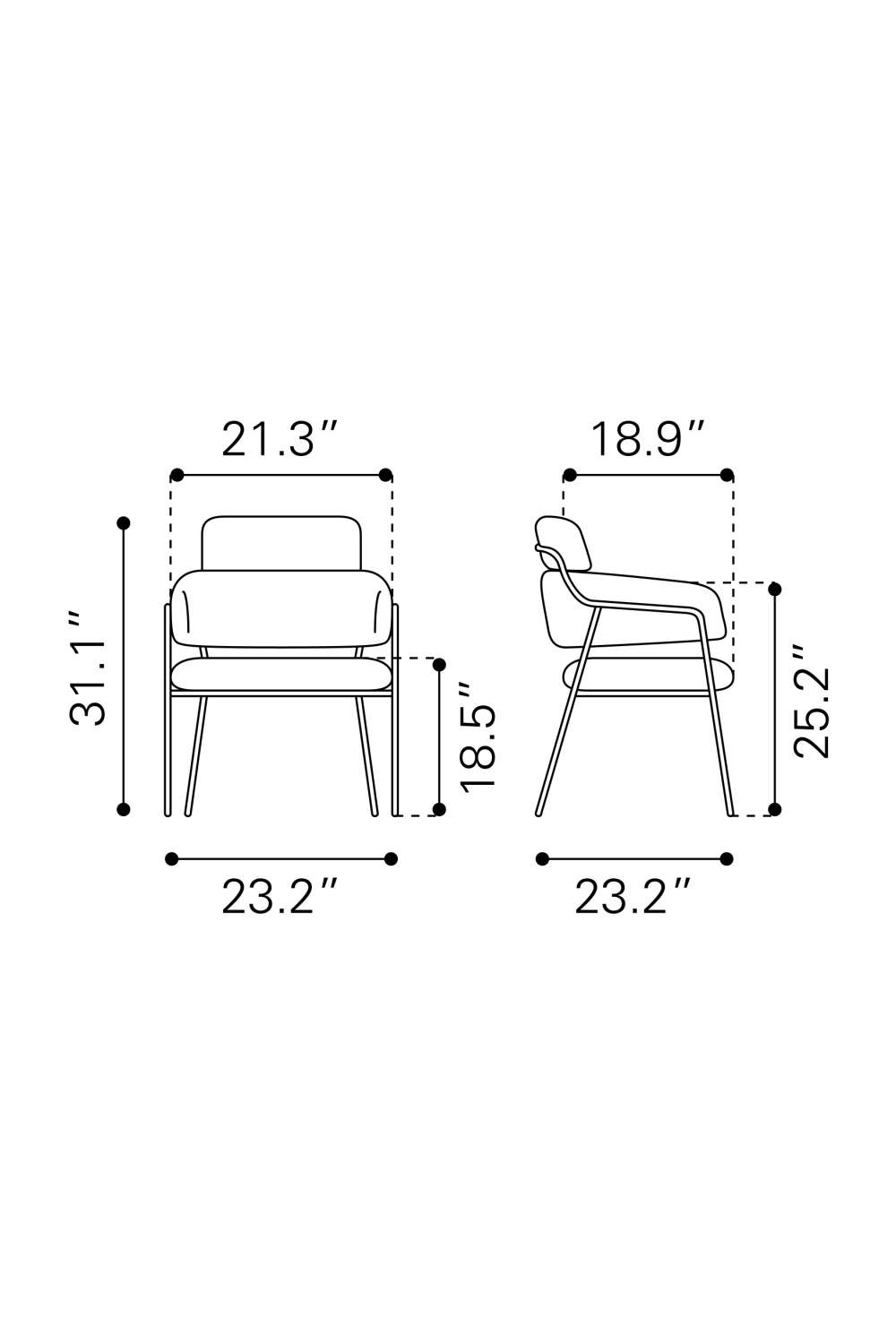   Shearling Style Dining Chairs (2) | Oroa.com