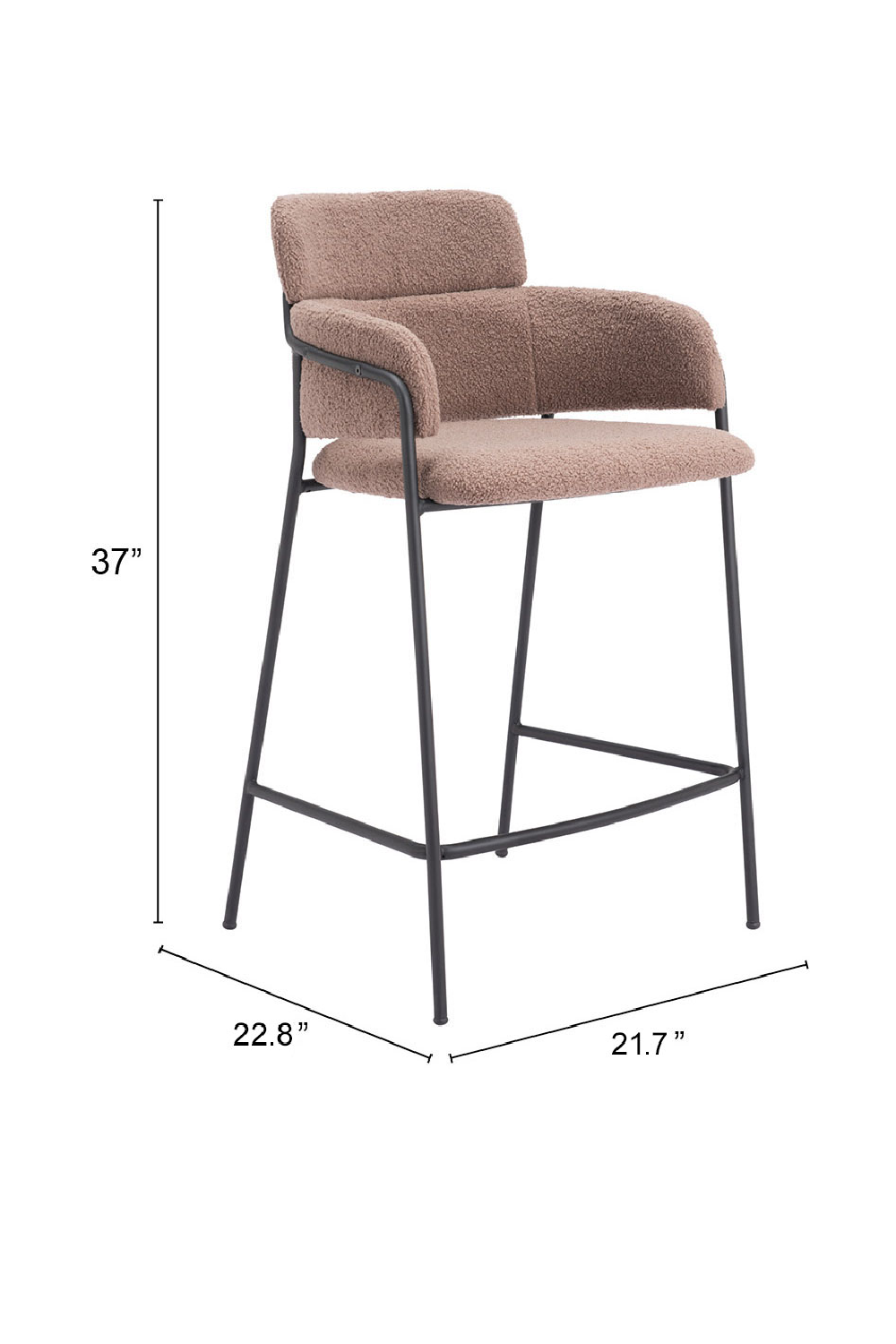   Shearling Style Counter Stools (2) | Oroa.com