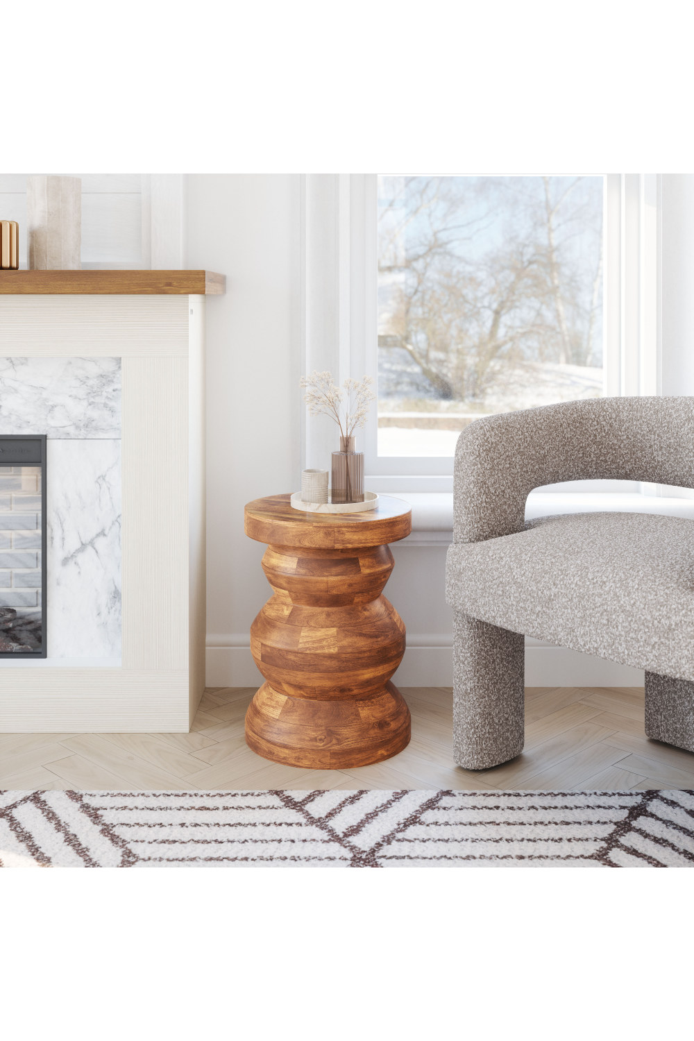   Lacquered Acacia Side Table | Oroa.com
