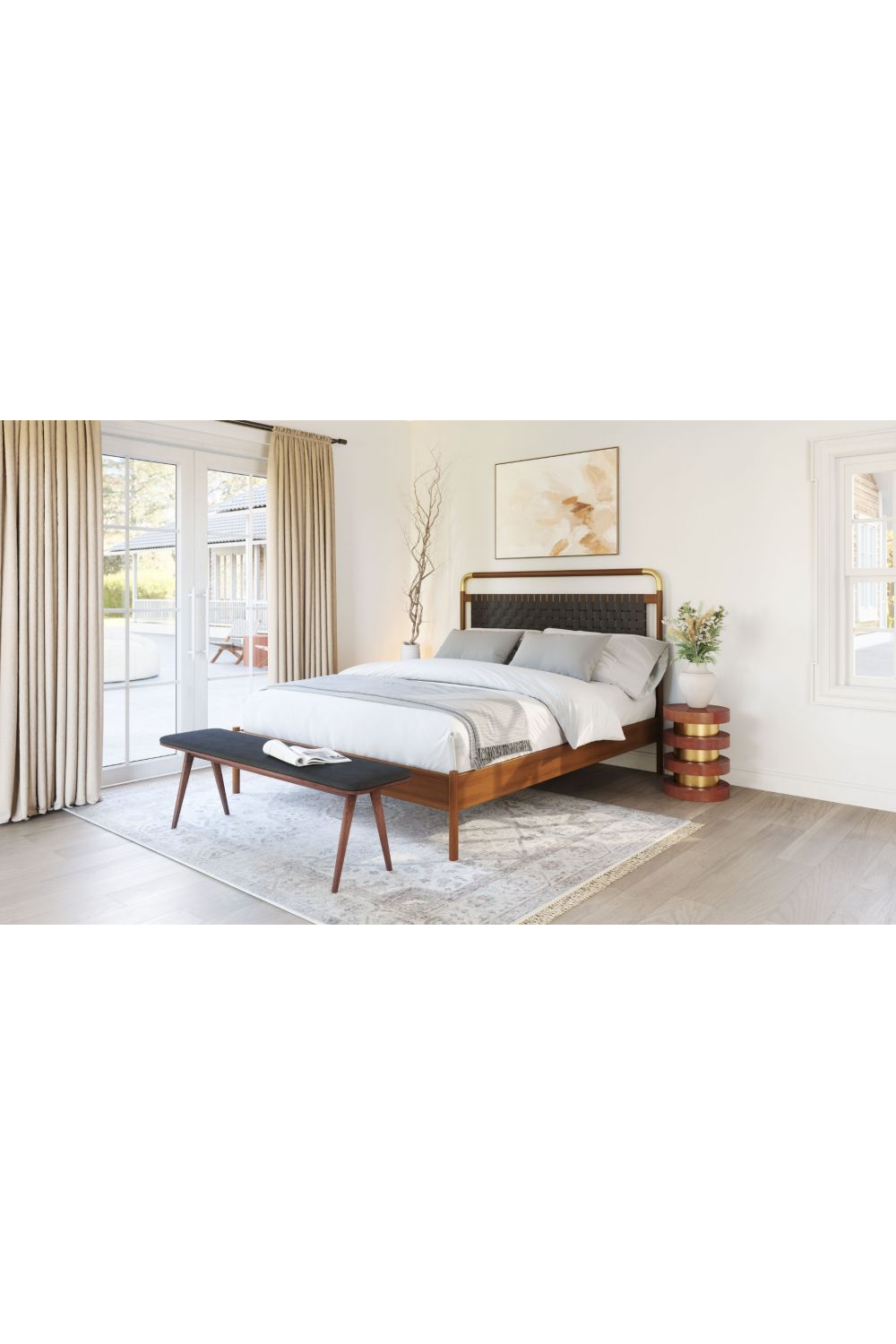   Acacia Wood Walnut Side Table | Oroa.com