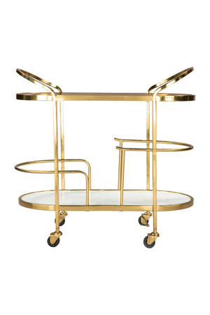   Gold Framed Oval Bar Cart | Oroa.com