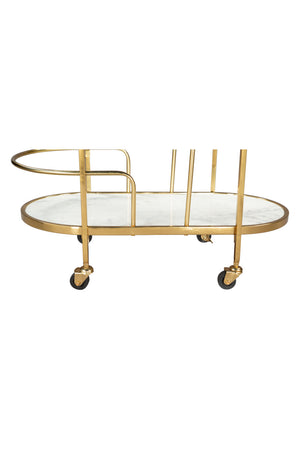   Gold Framed Oval Bar Cart | Oroa.com
