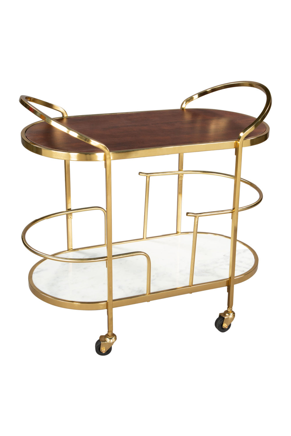   Gold Framed Oval Bar Cart | Oroa.com