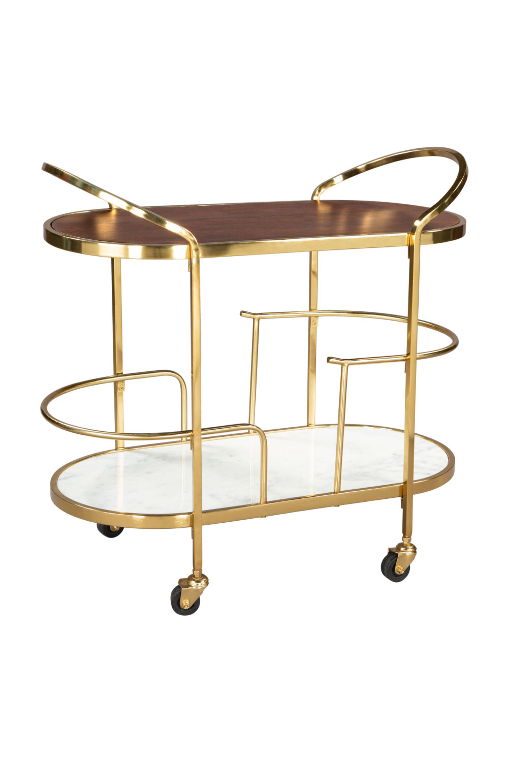   Gold Framed Oval Bar Cart | Oroa.com