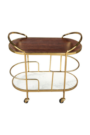   Gold Framed Oval Bar Cart | Oroa.com