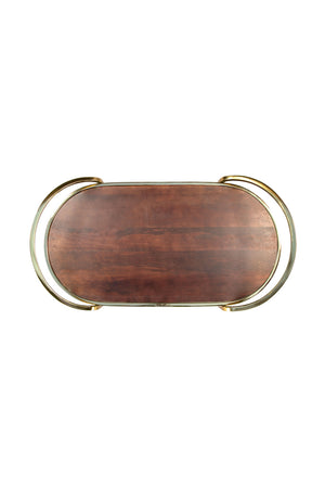   Gold Framed Oval Bar Cart | Oroa.com