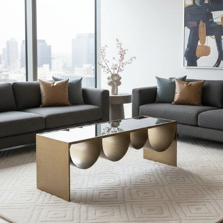   Brass-Framed Glass Coffee Table | Oroa.com