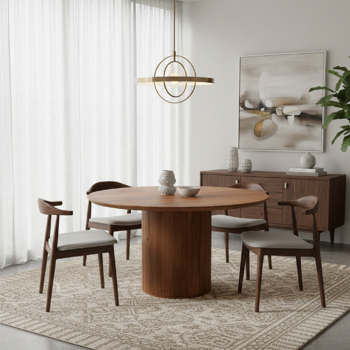   Round Mango Wood Dining Table | Oroa.com