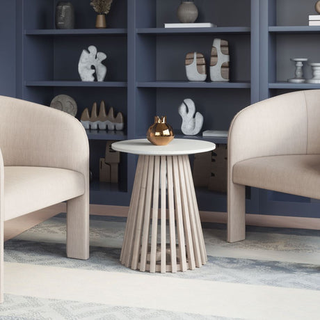   White Marble Round Side Table | Oroa.com