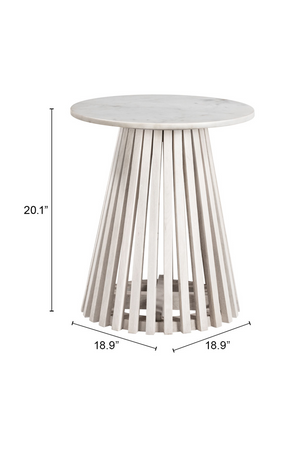   White Marble Round Side Table | Oroa.com