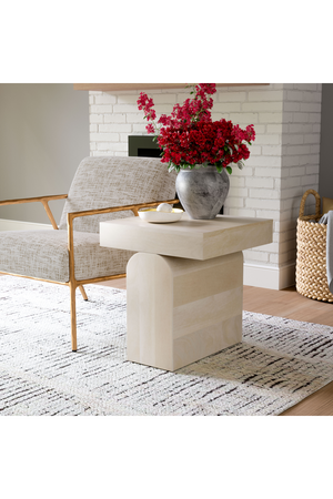  Whitewashed Mango Wood Side Table | Oroa.com