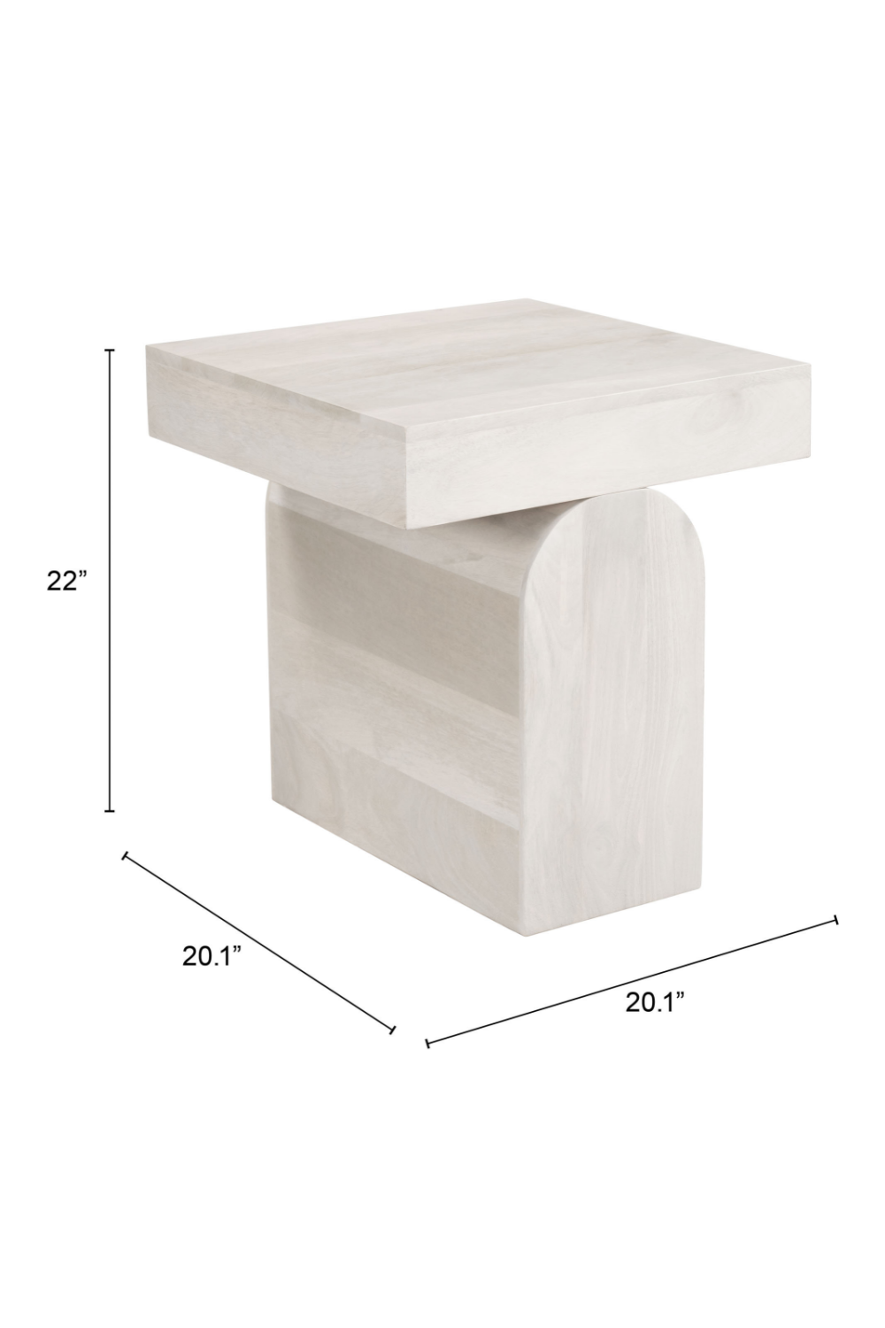   Whitewashed Mango Wood Side Table | Oroa.com