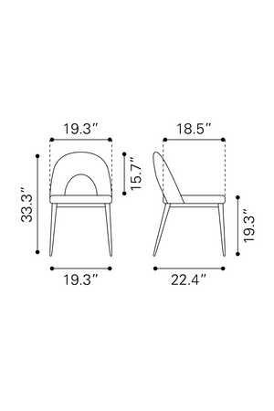   Velvet Dining Chairs (2) | Oroa.com