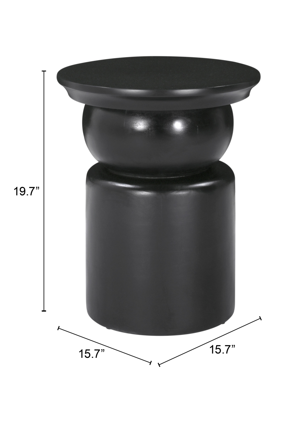  Black Wooden Modern Side Table | Oroa.com