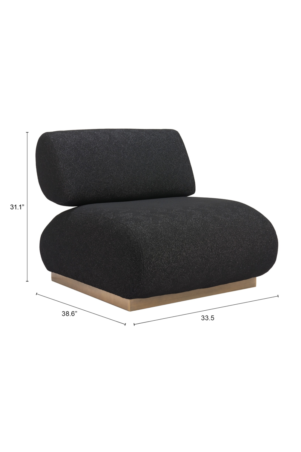   Black Textured Fabric Accent Chair | Oroa.com