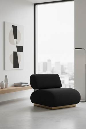   Black Textured Fabric Accent Chair | Oroa.com