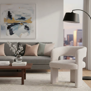   Beige Shearling Accent Chair | Oroa.com