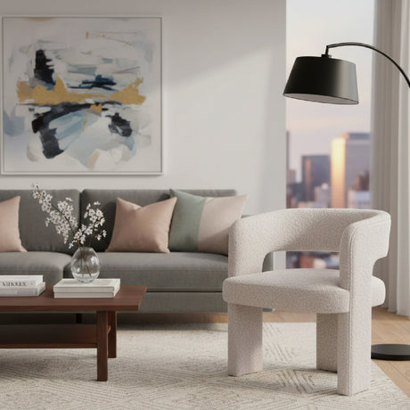   Beige Shearling Accent Chair | Oroa.com
