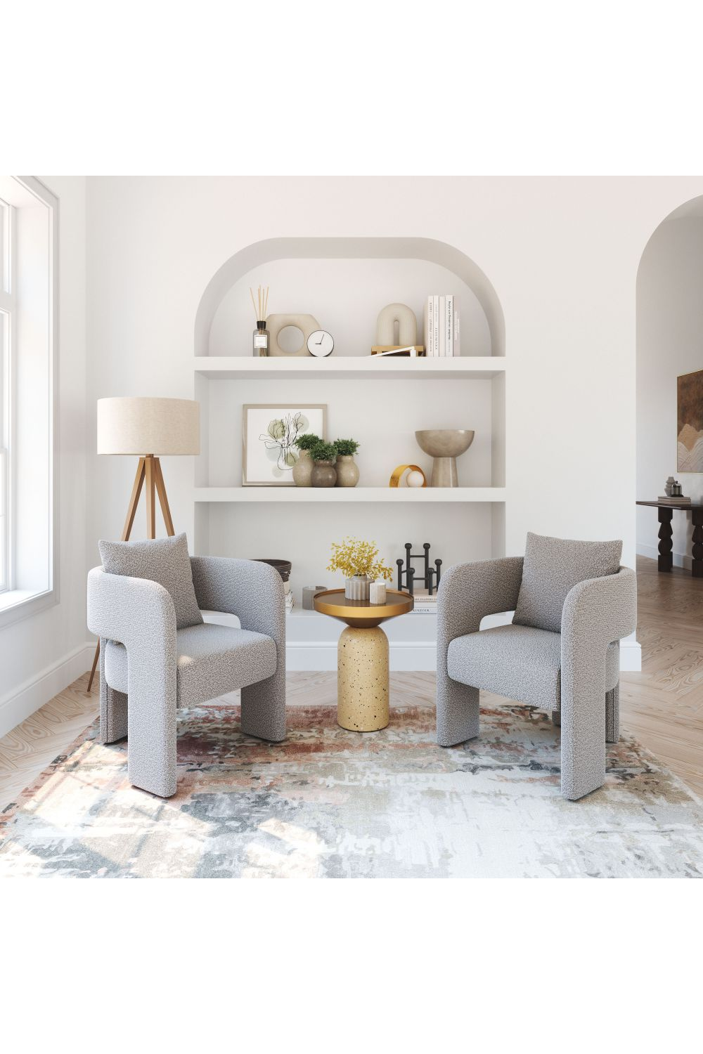   Gray Curved Dining Chair | Oroa.com