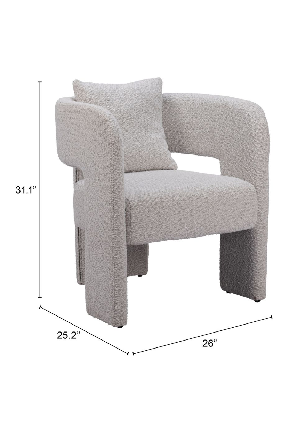   Gray Curved Dining Chair | Oroa.com
