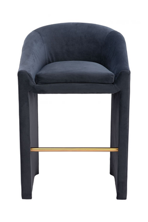   Dark Gray Velvet Bar Stool | Oroa.com