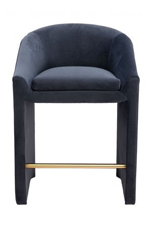   Dark Gray Velvet Counter Stool | Oroa.com