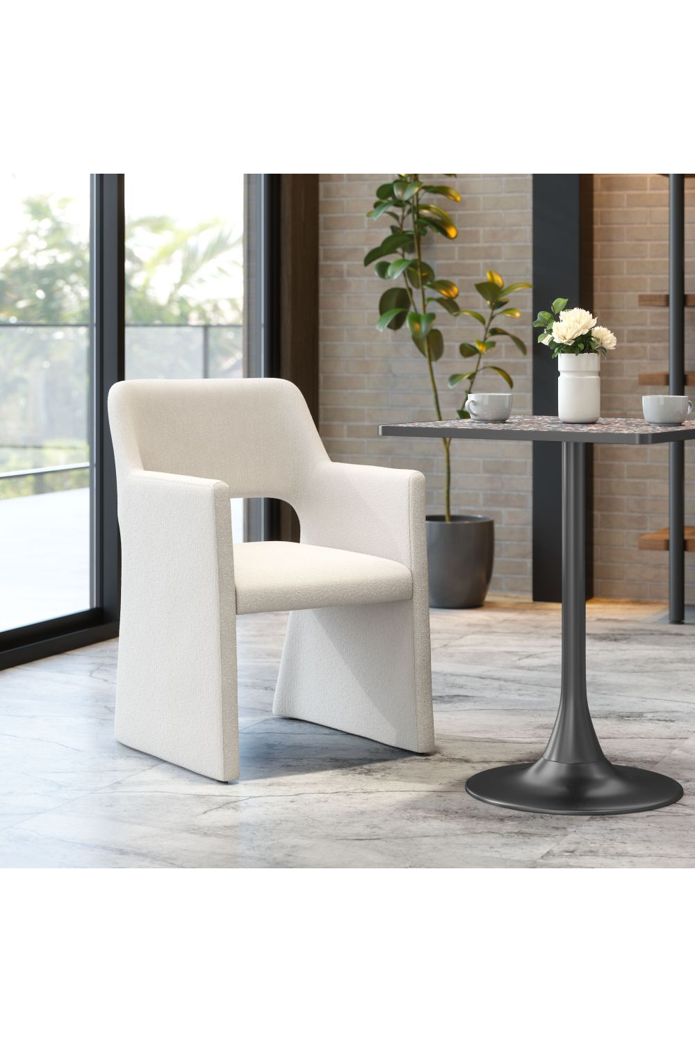   White Linen Dining Chair | Oroa.com