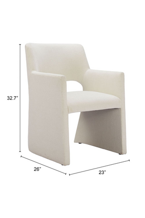   White Linen Dining Chair | Oroa.com