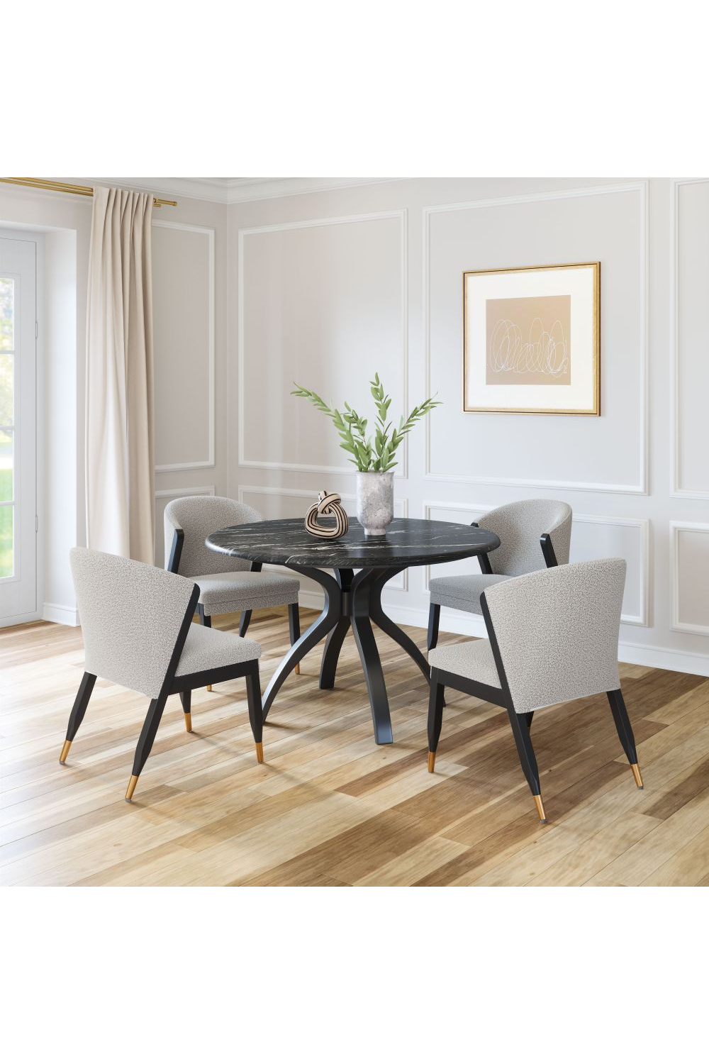   Light Gray Curved Dining Chair | Oroa.com