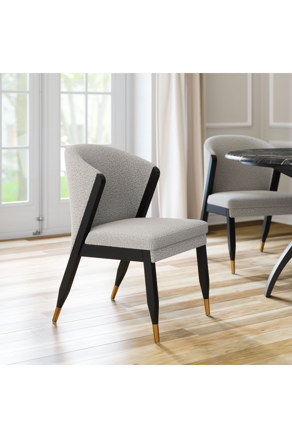   Light Gray Curved Dining Chair | Oroa.com