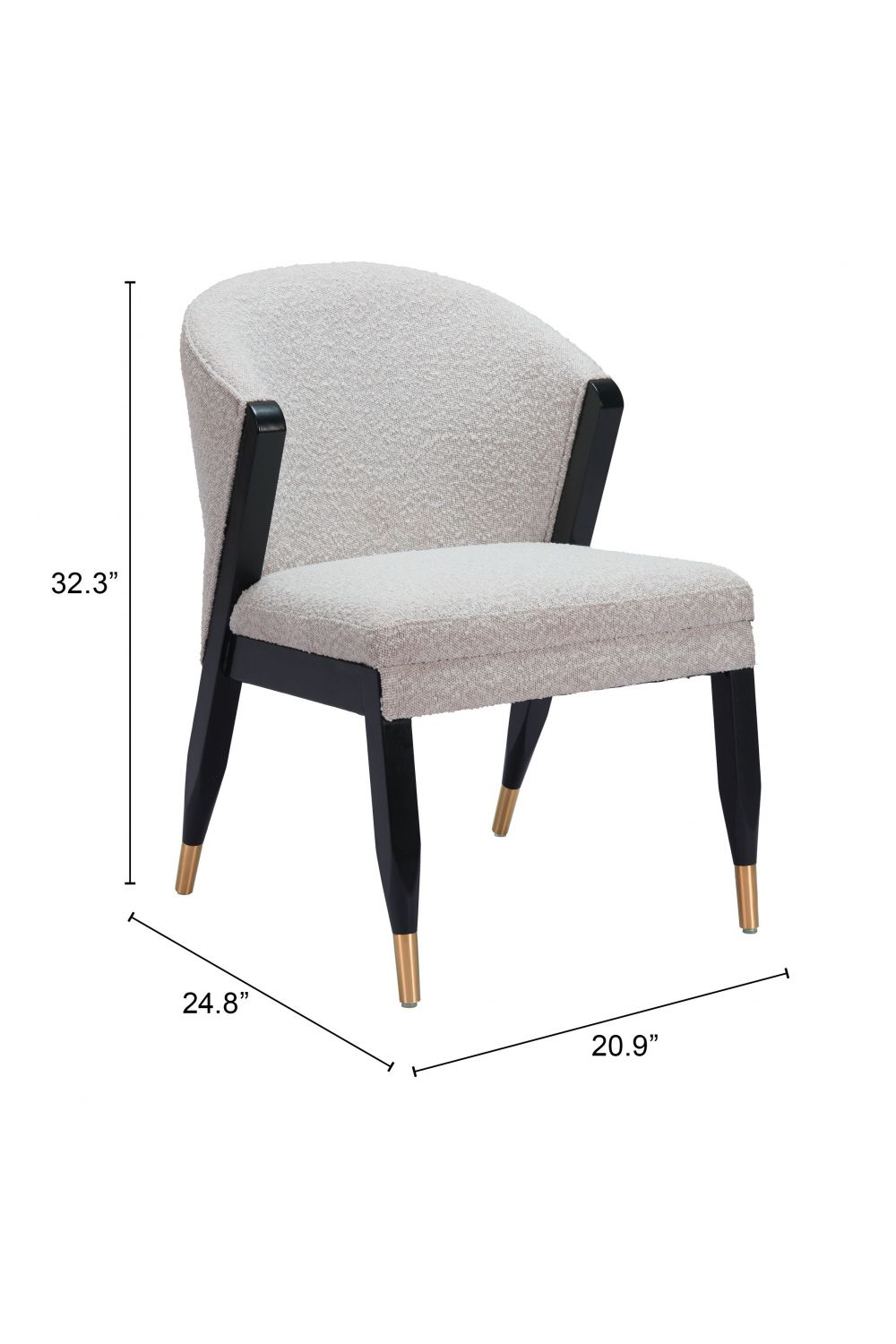   Light Gray Curved Dining Chair | Oroa.com