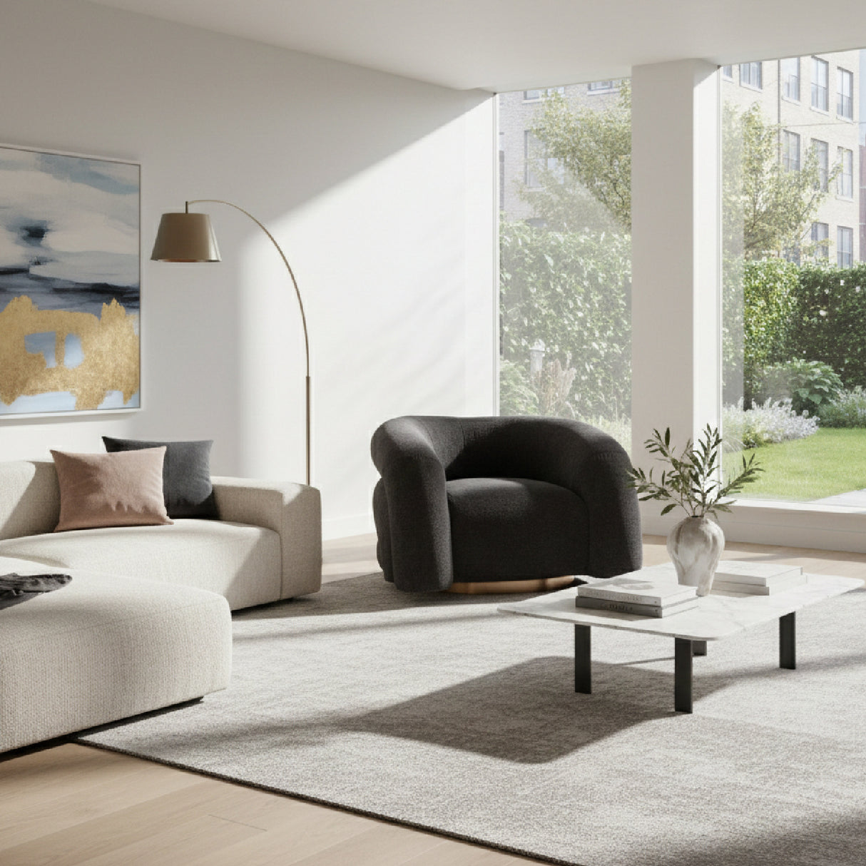   Black Velvet Accent Chair | Oroa.com