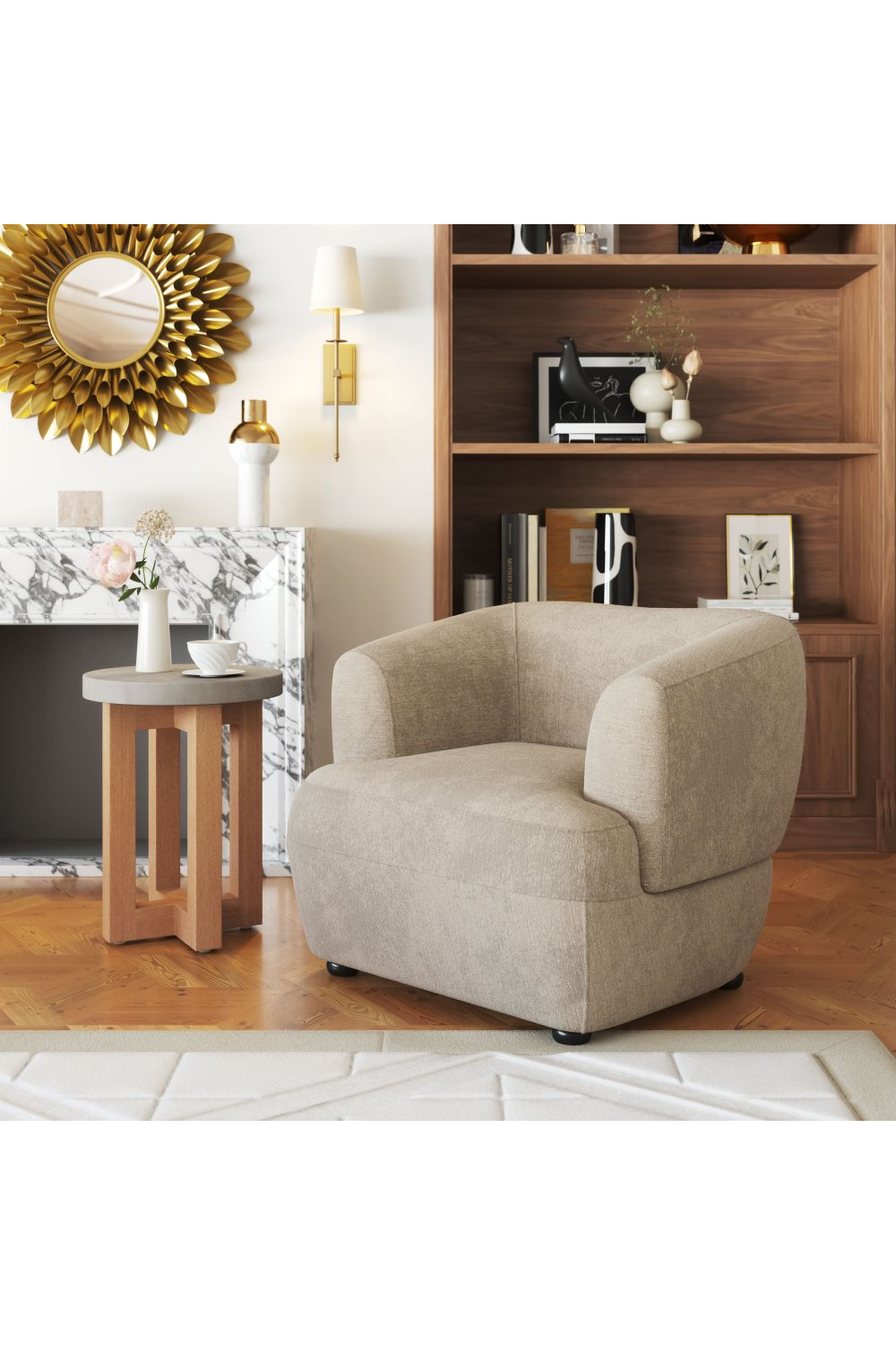   Golden Beige Accent Chair | Oroa.com