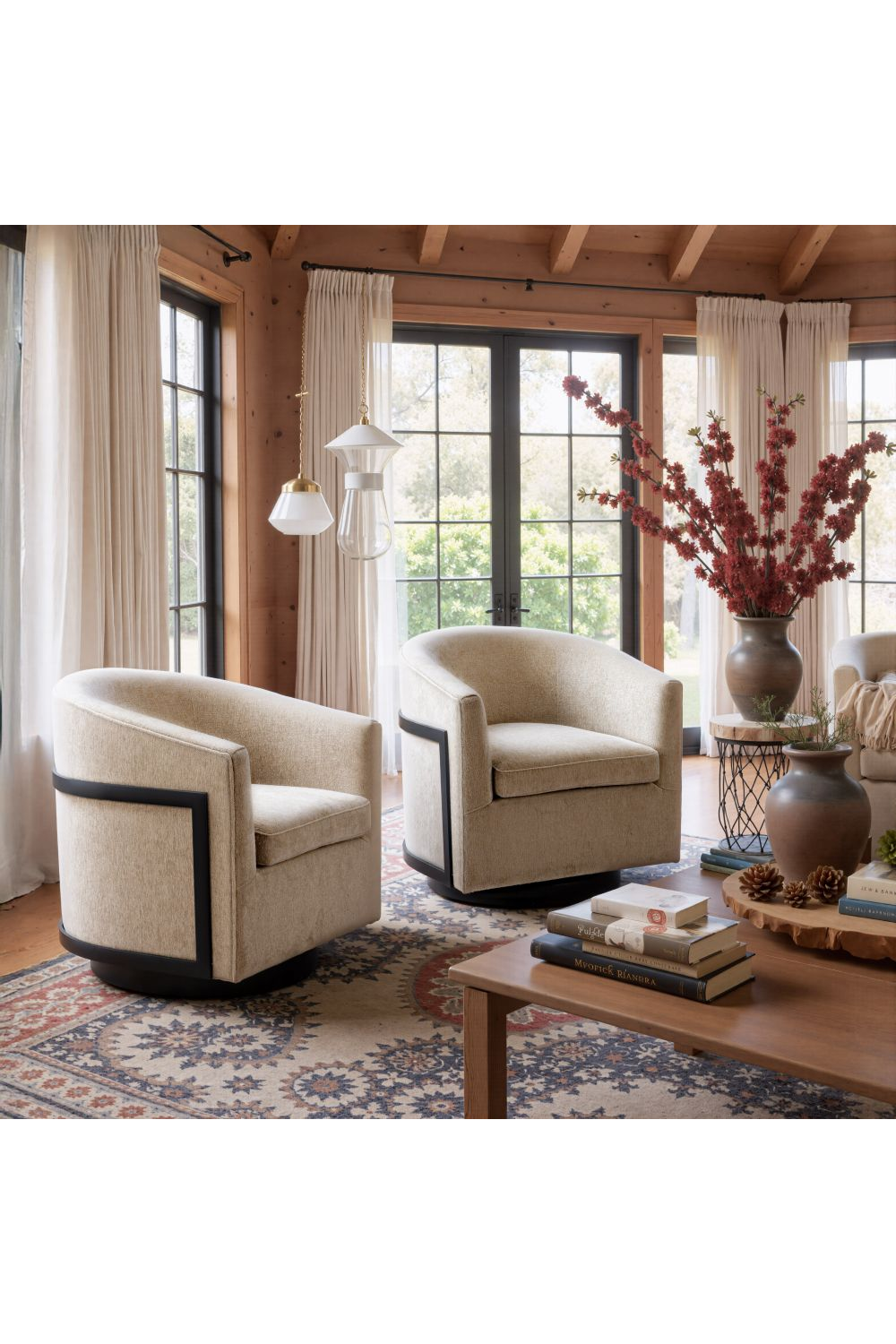   Golden Beige Swivel Chair | Oroa.com