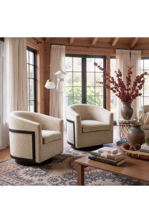   Golden Beige Swivel Chair | Oroa.com