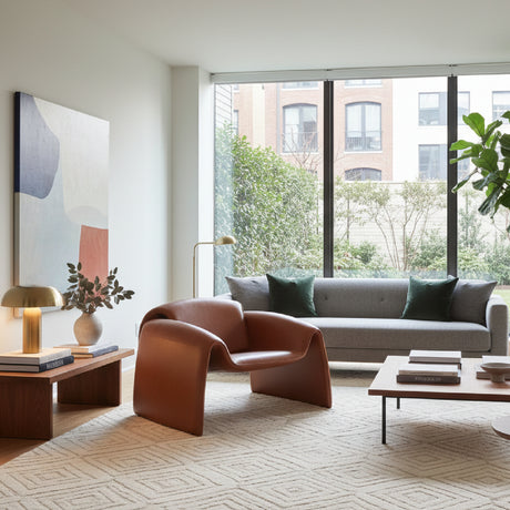  Leather Contemporary Accent Chair | Oroa.com
