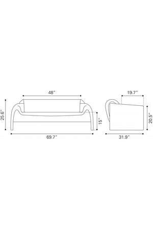   Red Velvet Sofa | Oroa.com
