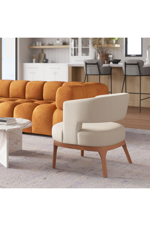   Beige Vinyl Accent Chair | Oroa.com