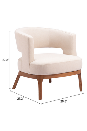   Beige Vinyl Accent Chair | Oroa.com