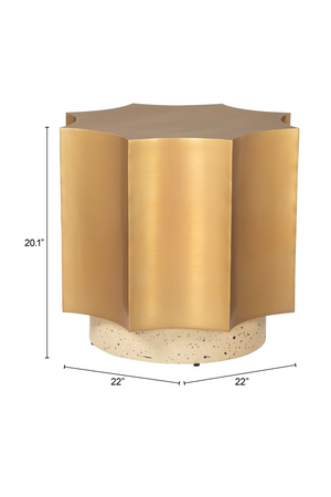   Gold Coved-Edged Side Table | Oroa.com