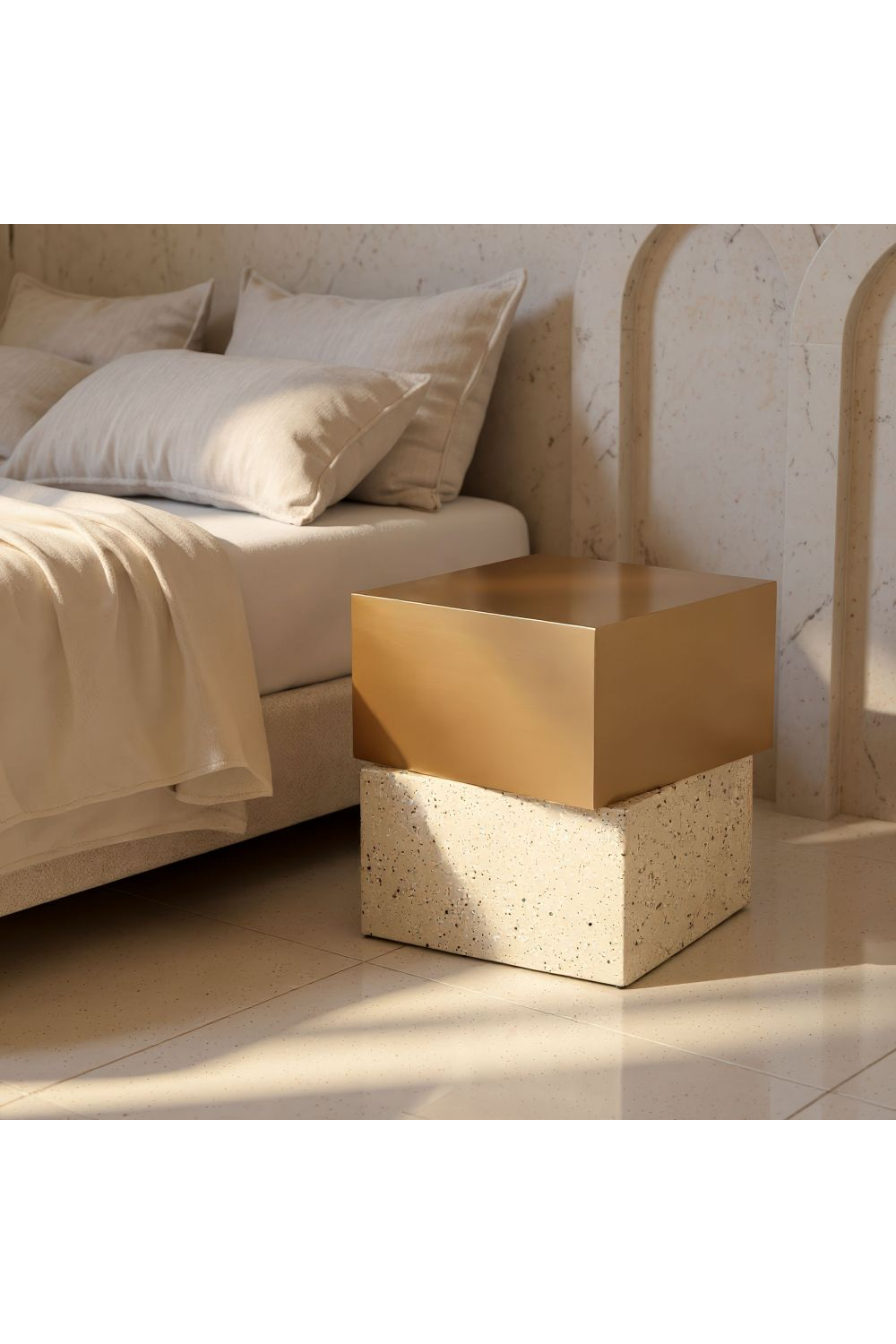   Gold Cube Side Table | Oroa.com