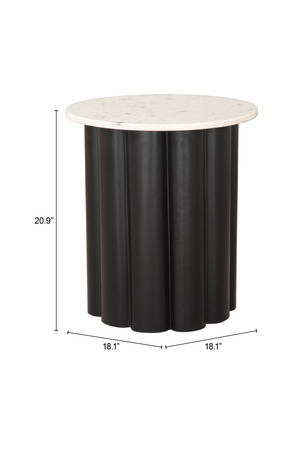   Round White Marble Side Table | Oroa.com