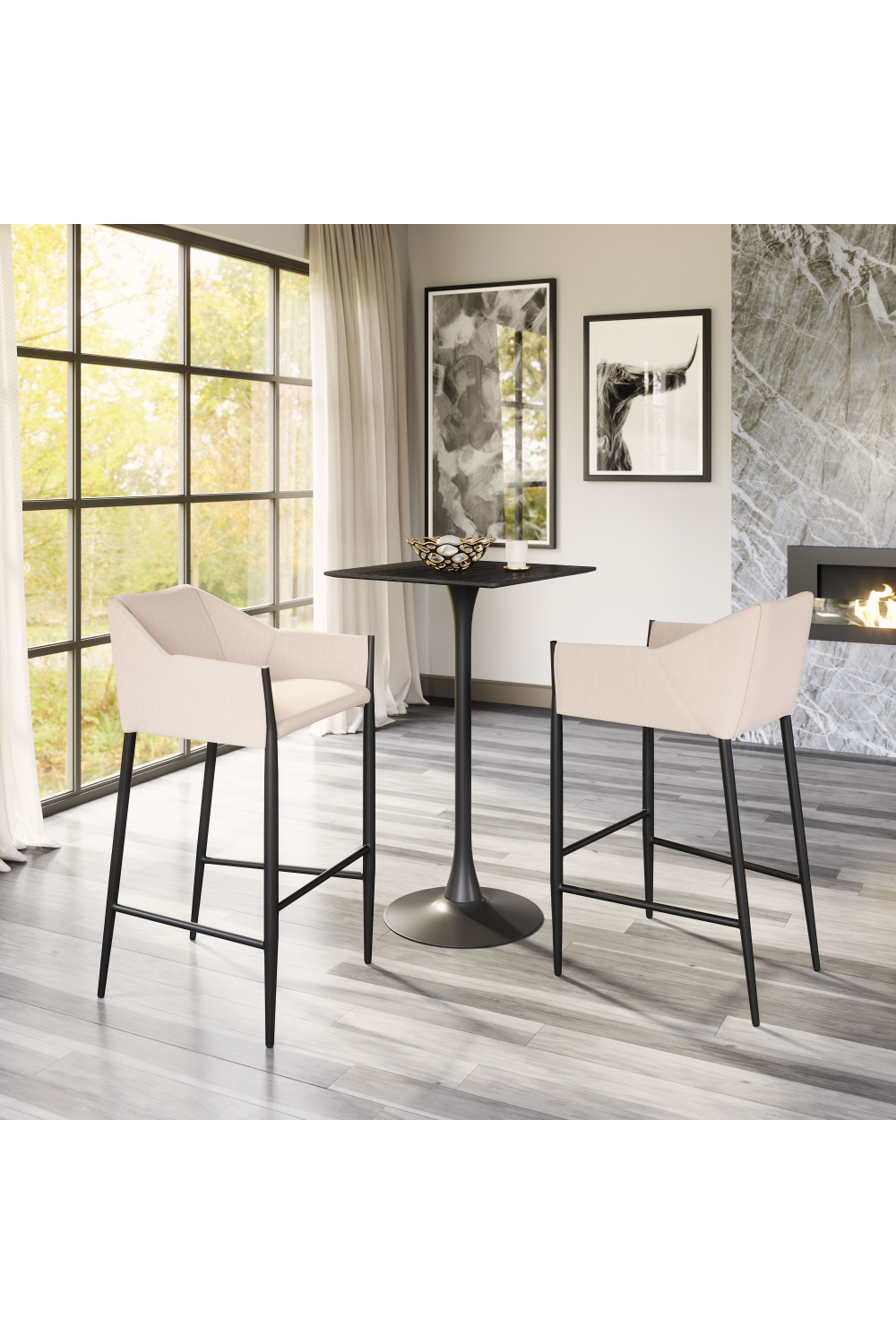   Poly Linen Bar Stool | Oroa.com