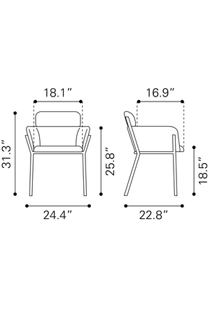   Vinyl Upholstered Dining Chairs (2) | Oroa.com