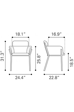   Vinyl Upholstered Dining Chairs (2) | Oroa.com