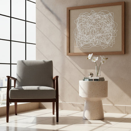   Beige Terrazzo-Look Side Table | Oroa.com