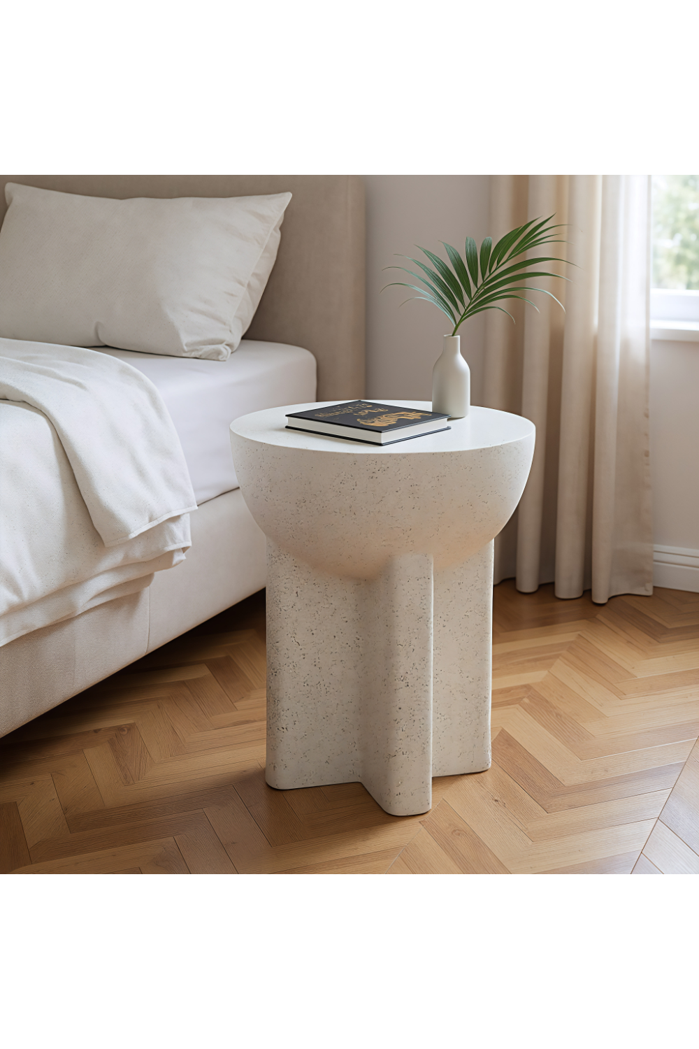   White Terrazzo-Look Side Table | Oroa.com