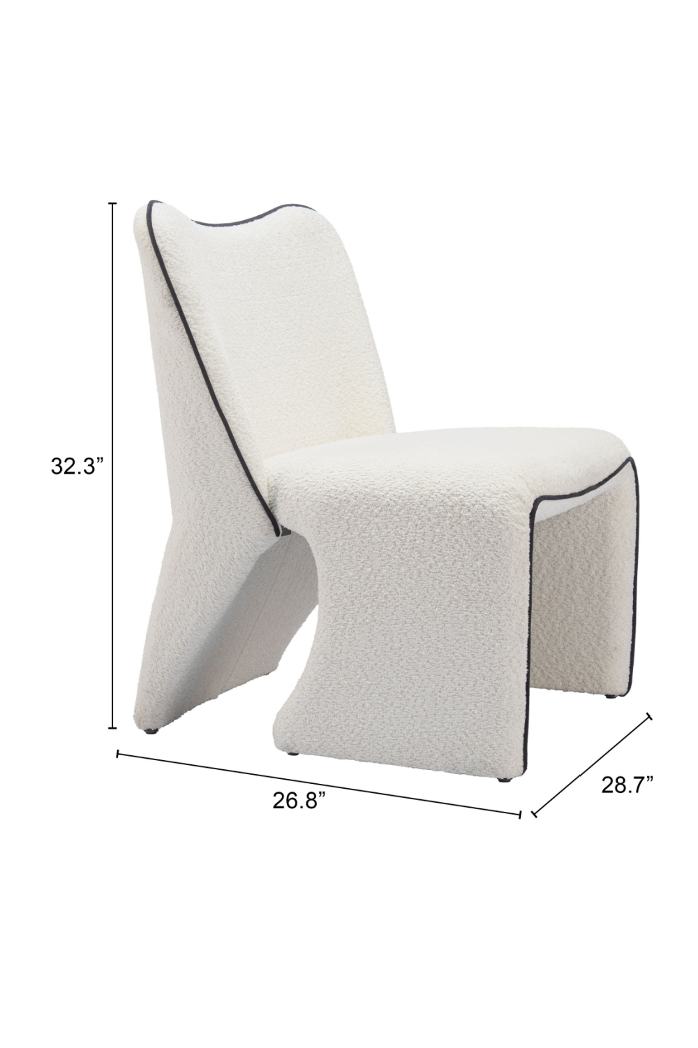   White Accent Chair with Piping | Oroa.com